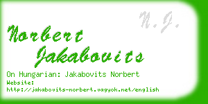 norbert jakabovits business card